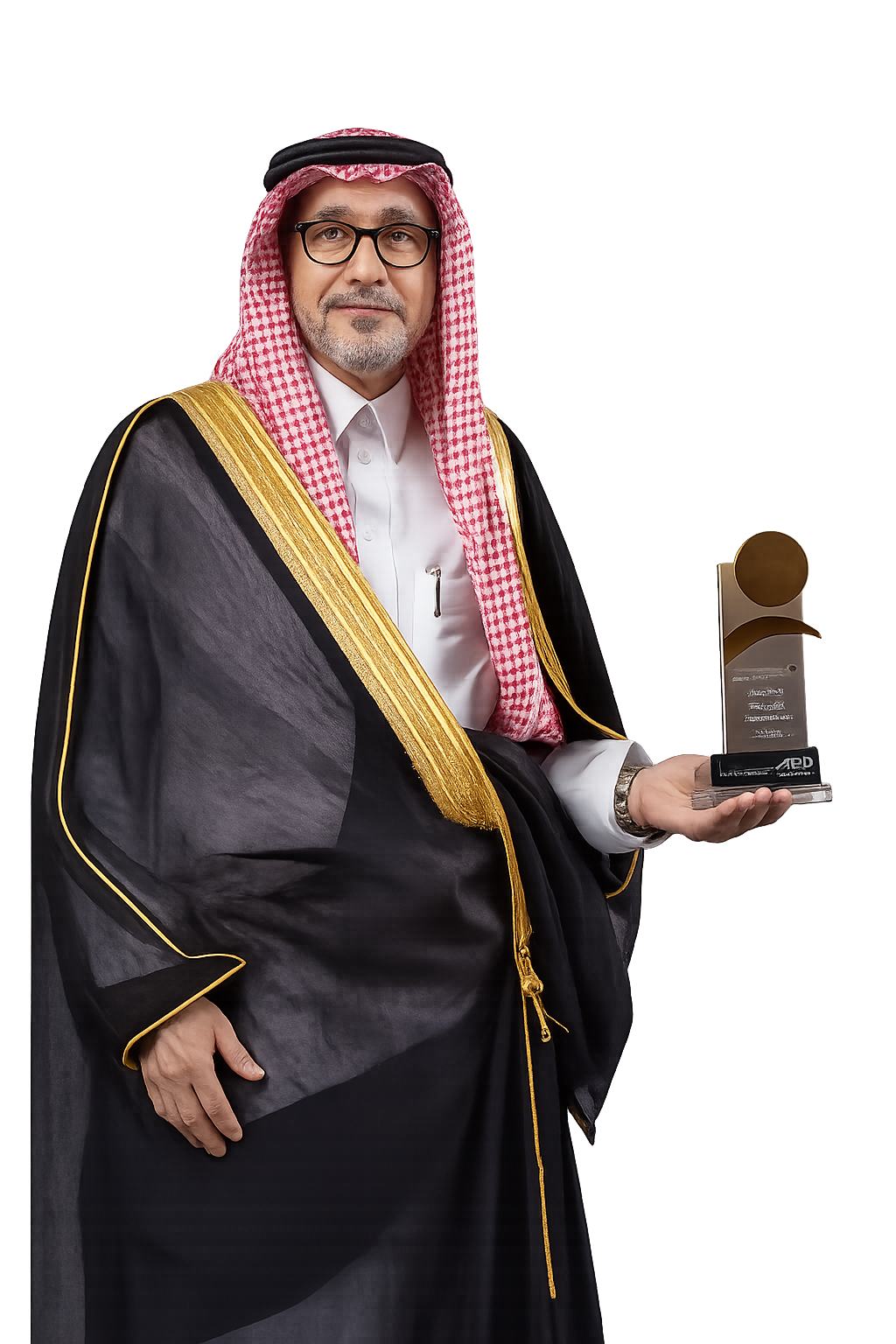 رجل يحمل جائزة